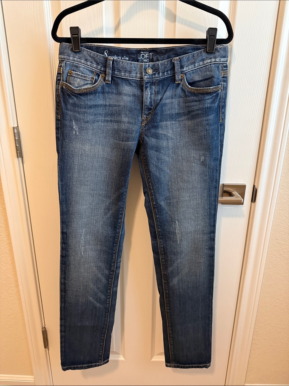 LOFT Slim Cropped Jeans in Blue Wash